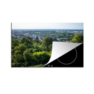 MuchoWow Herdblende-/Abdeckplatte "Panorama von Karlsruhe vom Turmberg aus gesehen in Deutschland", Vinyl, (1 tlg), Ceranfeldabdeckung für die küche, Induktionsmatte