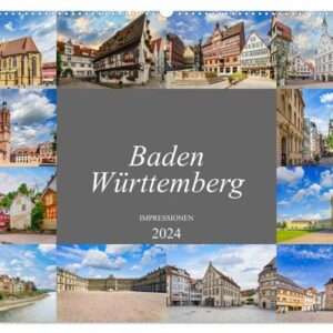 Baden-Württemberg Stadtansichten (Wandkalender 2024 DIN A2 quer), CALVENDO Monatskalender