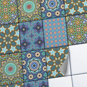 Fliesenaufkleber Set [rechteckig] für Küche & Bad - Orientalisches Mosaik 15x20 cm / 18 Folien