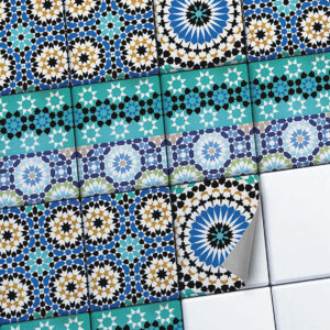 Fliesenaufkleber Set [rechteckig] für Küche & Bad - Tuerkisches Mosaik 20x25 cm / 30 Folien