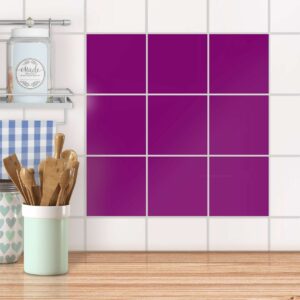 Fliesenaufkleber unifarben für Küche & Bad - Flieder Dark 20x20 cm