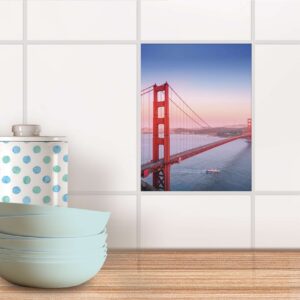 Fliesensticker für Küche & Bad - Golden Gate 15x20 cm
